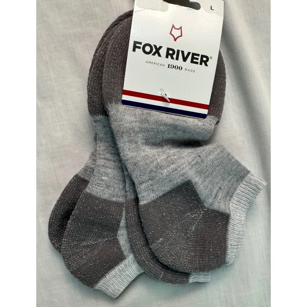 Fox River Acrylic Everyday Ankle Sock Light Gray Heather 2 pair Large Men 9-11.5